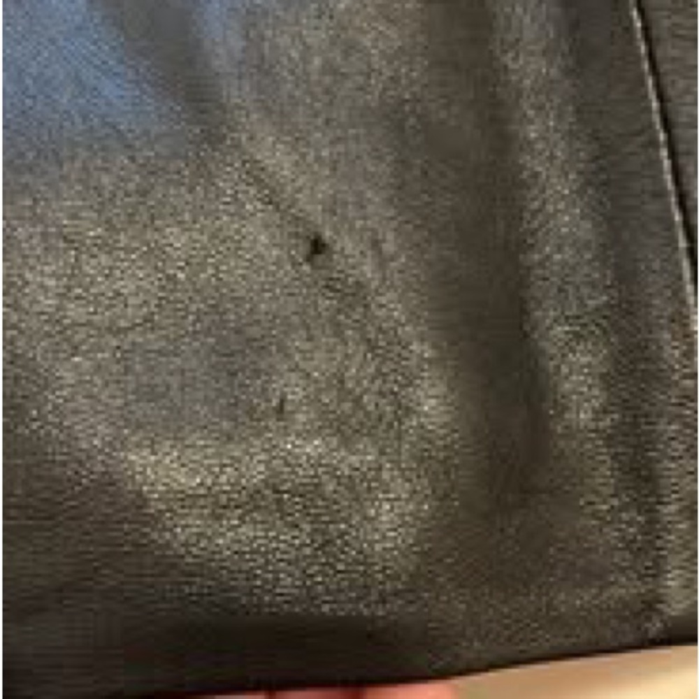 Vintage Black Genuine Leather Skirt - sz 7 - Picture 4 of 5